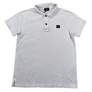 Paul & Shark Cotton Pique Polo Shirt White Women's Medium Made In Italy